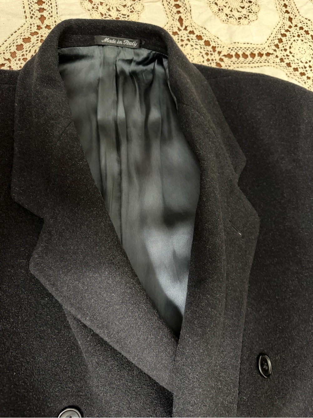 Vintage Tallia Uomo tailored overcoat men’s wool and cashmere blend size XL - Picture 12 of 13